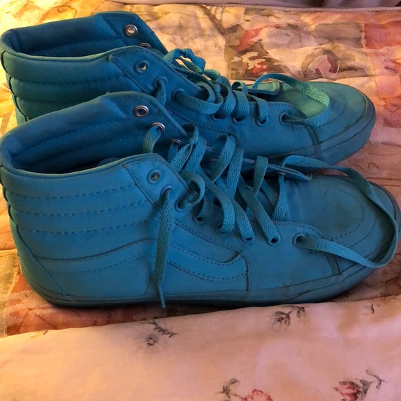 neon blue high top vans